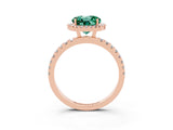 Rose gold Round Cut Halo Diamond Pave Band with Prong Setting_3
