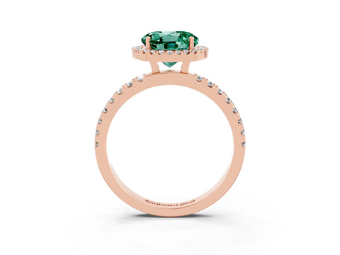 Rose gold Round Cut Halo Diamond Pave Band with Prong Setting_3