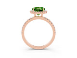 Rose gold Round Cut Halo Diamond Pave Band with Prong Setting_3