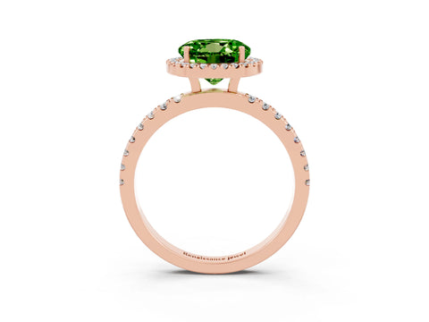 Rose gold Round Cut Halo Diamond Pave Band with Prong Setting_3