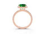 Rose gold Round Cut Halo Diamond Pave Band with Prong Setting_3