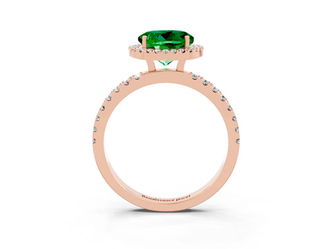 Rose gold Round Cut Halo Diamond Pave Band with Prong Setting_3