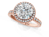 Rose gold Round Cut Halo Diamond Pave Band with Prong Setting_4