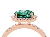 Rose gold Round Cut Halo Diamond Pave Band with Prong Setting_4