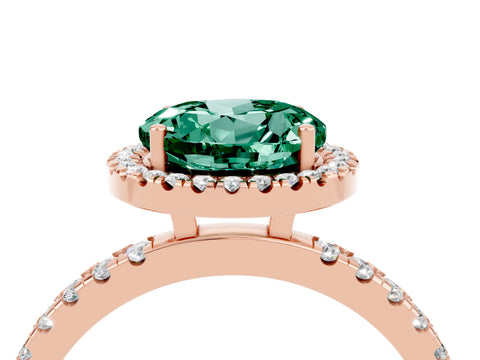 Rose gold Round Cut Halo Diamond Pave Band with Prong Setting_4