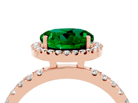 Rose gold Round Cut Halo Diamond Pave Band with Prong Setting_4