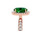 Rose gold Round Cut Halo Diamond Pave Band with Prong Setting_5