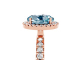 Rose gold Round Cut Halo Diamond Pave Band with Prong Setting_5