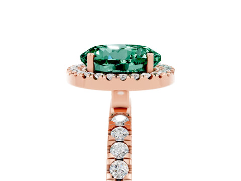 Rose gold Round Cut Halo Diamond Pave Band with Prong Setting_5