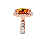Rose gold Round Cut Halo Diamond Pave Band with Prong Setting_5