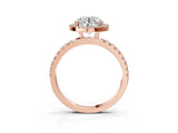 Rose gold Round Cut Halo Diamond Pave Band with Prong Setting_6