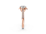 Rose gold Round Cut Halo Diamond Ring with Channel Set Band and Four-Prong Setting_51