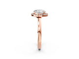 Rose gold Round Cut Halo Diamond Ring with Solitaire Band and Prong Setting_5