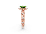 Rose gold Round Cut Halo Diamond Solitaire with Filigree Band and Four-Prong Setting_2
