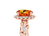 Rose gold Round Cut Halo Diamond Solitaire with Filigree Band and Four-Prong Setting_5
