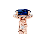Rose gold Round Cut Halo Diamond Solitaire with Filigree Band and Four-Prong Setting_5