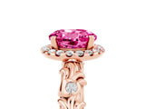 Rose gold Round Cut Halo Diamond Solitaire with Filigree Band and Four-Prong Setting_5
