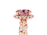Rose gold Round Cut Halo Diamond Solitaire with Filigree Band and Four-Prong Setting_5