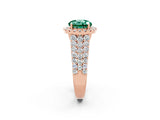 Rose gold Round Cut Halo Pavé Diamond Engagement Ring with Split Shank and Four-Prong Setting_2