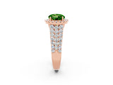 Rose gold Round Cut Halo Pavé Diamond Engagement Ring with Split Shank and Four-Prong Setting_2