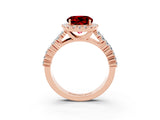 Rose gold Round Cut Halo Pavé Diamond Engagement Ring with Split Shank and Four-Prong Setting_3