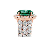 Rose gold Round Cut Halo Pavé Diamond Engagement Ring with Split Shank and Four-Prong Setting_5