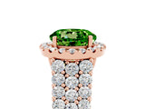 Rose gold Round Cut Halo Pavé Diamond Engagement Ring with Split Shank and Four-Prong Setting_5
