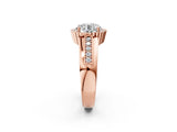 Rose gold Round Cut Halo Pave Band Four-Prong Ring_60