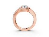 Rose gold Round Cut Halo Pave Band Four-Prong Ring_61