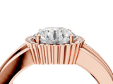 Rose gold Round Cut Halo Pave Band Four-Prong Ring_62