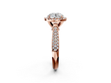 Rose gold Round Cut Halo Pave Band Four-Prong Setting Ring_38