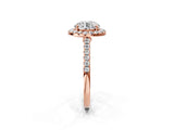 Rose gold Round Cut Halo Pave Diamond Engagement Ring with Four-Prong Setting_5