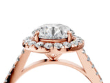 Rose gold Round Cut Halo Pave Diamond Engagement Ring with Four-Prong Setting_7
