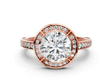 Rose gold Round Cut Halo Pave Split Shank Prong Setting Ring_32