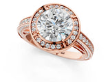 Rose gold Round Cut Halo Pave Split Shank Prong Setting Ring_33