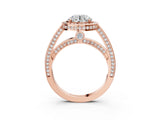 Rose gold Round Cut Halo Pave Split Shank Prong Setting Ring_35