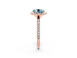 Rose gold Round Cut Halo Round Diamond Pavé Band Four-Prong Ring_2
