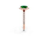 Rose gold Round Cut Halo Round Diamond Pavé Band Four-Prong Ring_2
