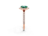 Rose gold Round Cut Halo Round Diamond Pavé Band Four-Prong Ring_2
