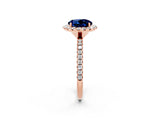 Rose gold Round Cut Halo Round Diamond Pavé Band Four-Prong Ring_2