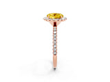 Rose gold Round Cut Halo Round Diamond Pavé Band Four-Prong Ring_2