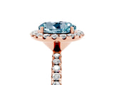 Rose gold Round Cut Halo Round Diamond Pavé Band Four-Prong Ring_5