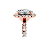 Rose gold Round Cut Halo Round Diamond Pavé Band Four-Prong Ring_5