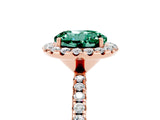 Rose gold Round Cut Halo Round Diamond Pavé Band Four-Prong Ring_5