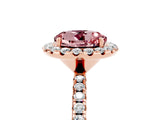 Rose gold Round Cut Halo Round Diamond Pavé Band Four-Prong Ring_5