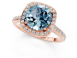 Rose gold Round Cut Halo Round Diamond Pavé Band with Four-Prong Setting_1