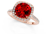 Rose gold Round Cut Halo Round Diamond Pavé Band with Four-Prong Setting_1