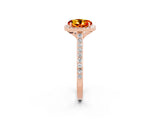 Rose gold Round Cut Halo Round Diamond Pavé Band with Four-Prong Setting_2