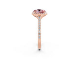 Rose gold Round Cut Halo Round Diamond Pavé Band with Four-Prong Setting_2