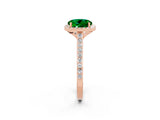 Rose gold Round Cut Halo Round Diamond Pavé Band with Four-Prong Setting_2